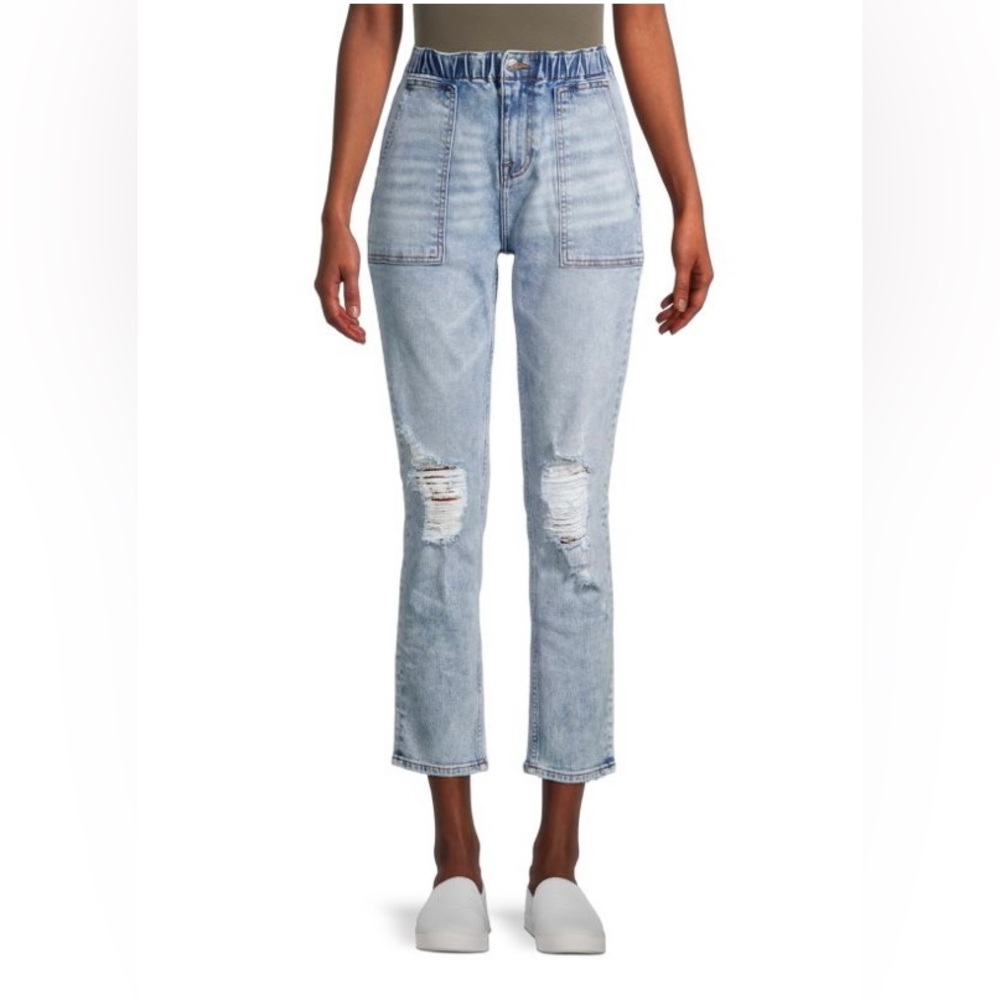 DRIFTWOOD Light Wash Distressed High-Rise Jeans